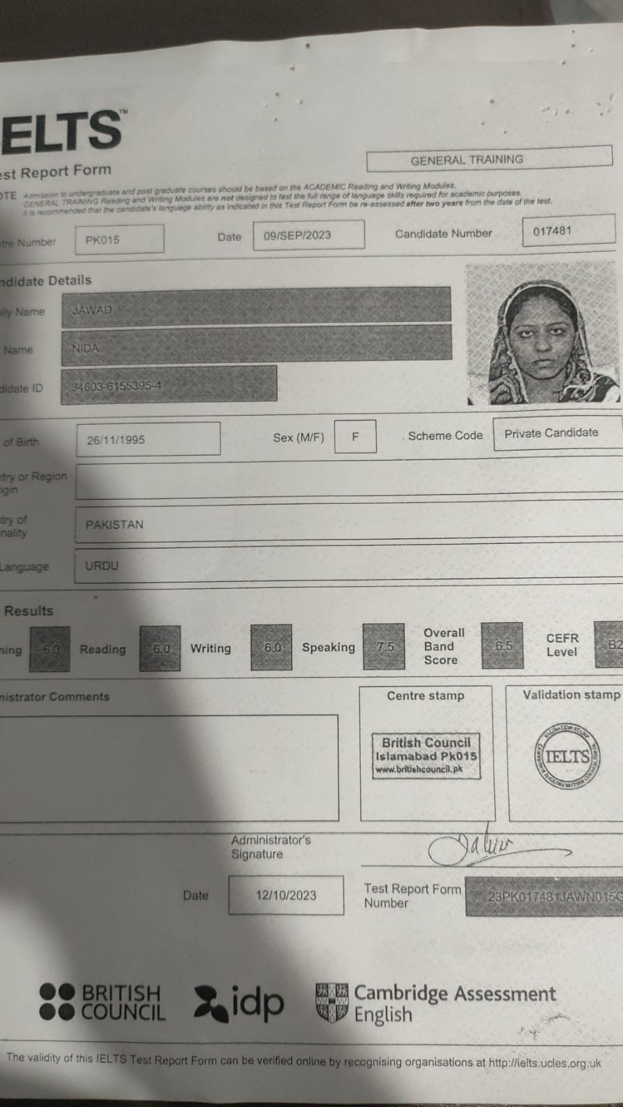 IELTS Certificate