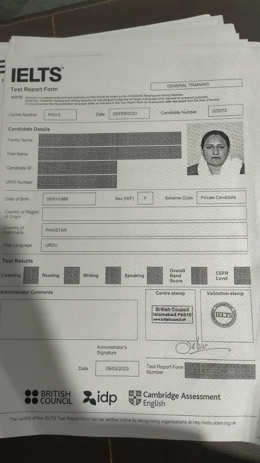 IELTS Certificate