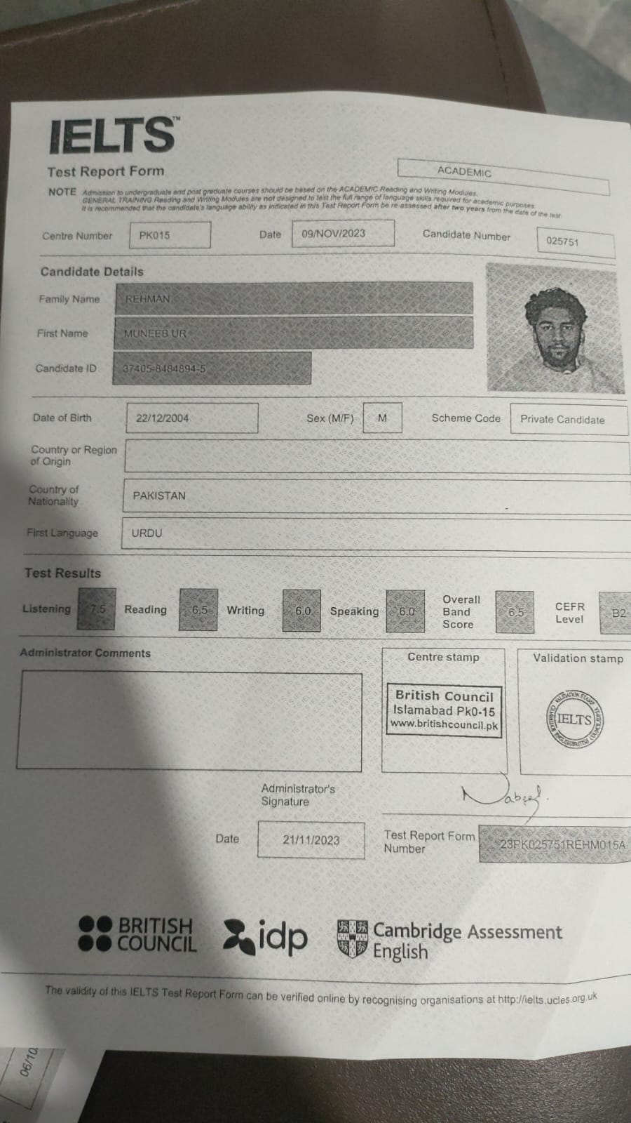 IELTS Certificate