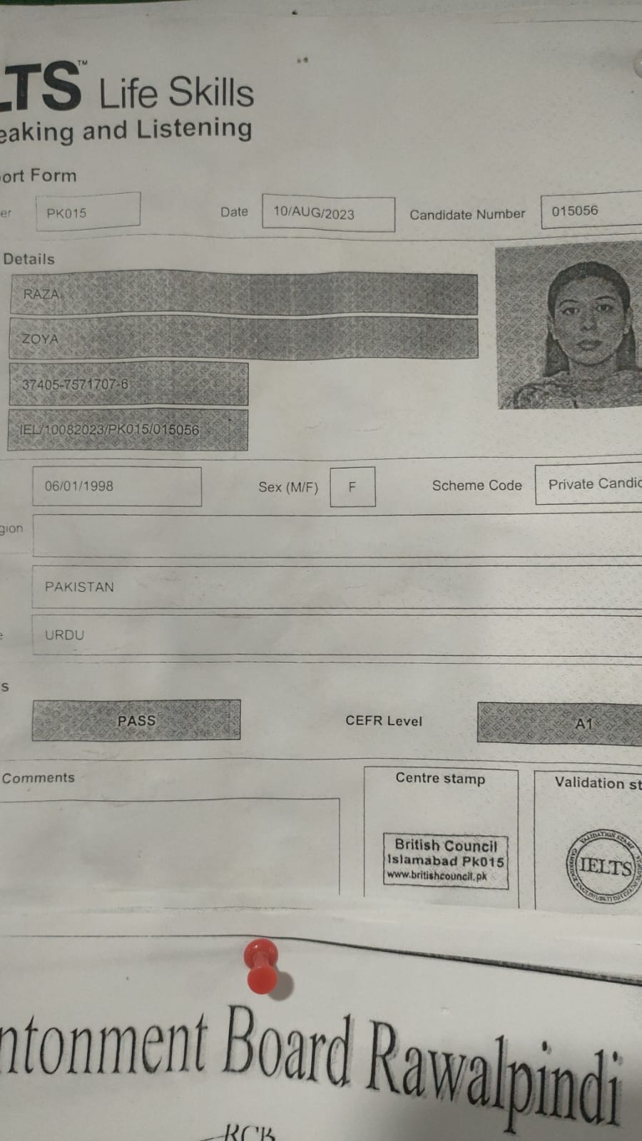 IELTS Certificate
